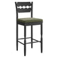 Jax Oak Wood Bar Stool With Wavy Razor Back and Cushion by Modway