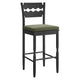 Jax Oak Wood Bar Stool With Wavy Razor Back and Cushion by Modway