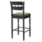 Jax Oak Wood Bar Stool With Wavy Razor Back and Cushion by Modway