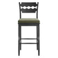Jax Oak Wood Bar Stool With Wavy Razor Back and Cushion by Modway