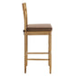 Jax Oak Wood Bar Stool With Wavy Razor Back and Cushion by Modway