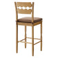 Jax Oak Wood Bar Stool With Wavy Razor Back and Cushion by Modway