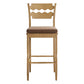 Jax Oak Wood Bar Stool With Wavy Razor Back and Cushion by Modway