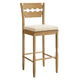 Jax Oak Wood Bar Stool With Wavy Razor Back and Cushion by Modway