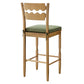 Jax Oak Wood Bar Stool With Wavy Razor Back and Cushion by Modway