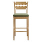 Jax Oak Wood Bar Stool With Wavy Razor Back and Cushion by Modway