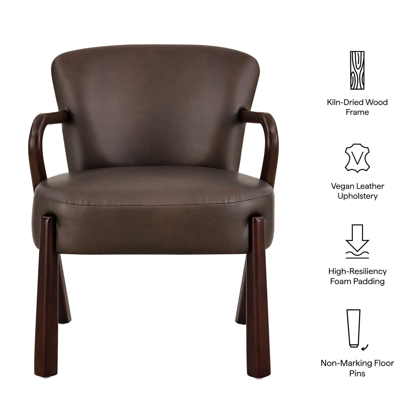 Arden Faux Leather Upholstered Accent Armchair by Modway