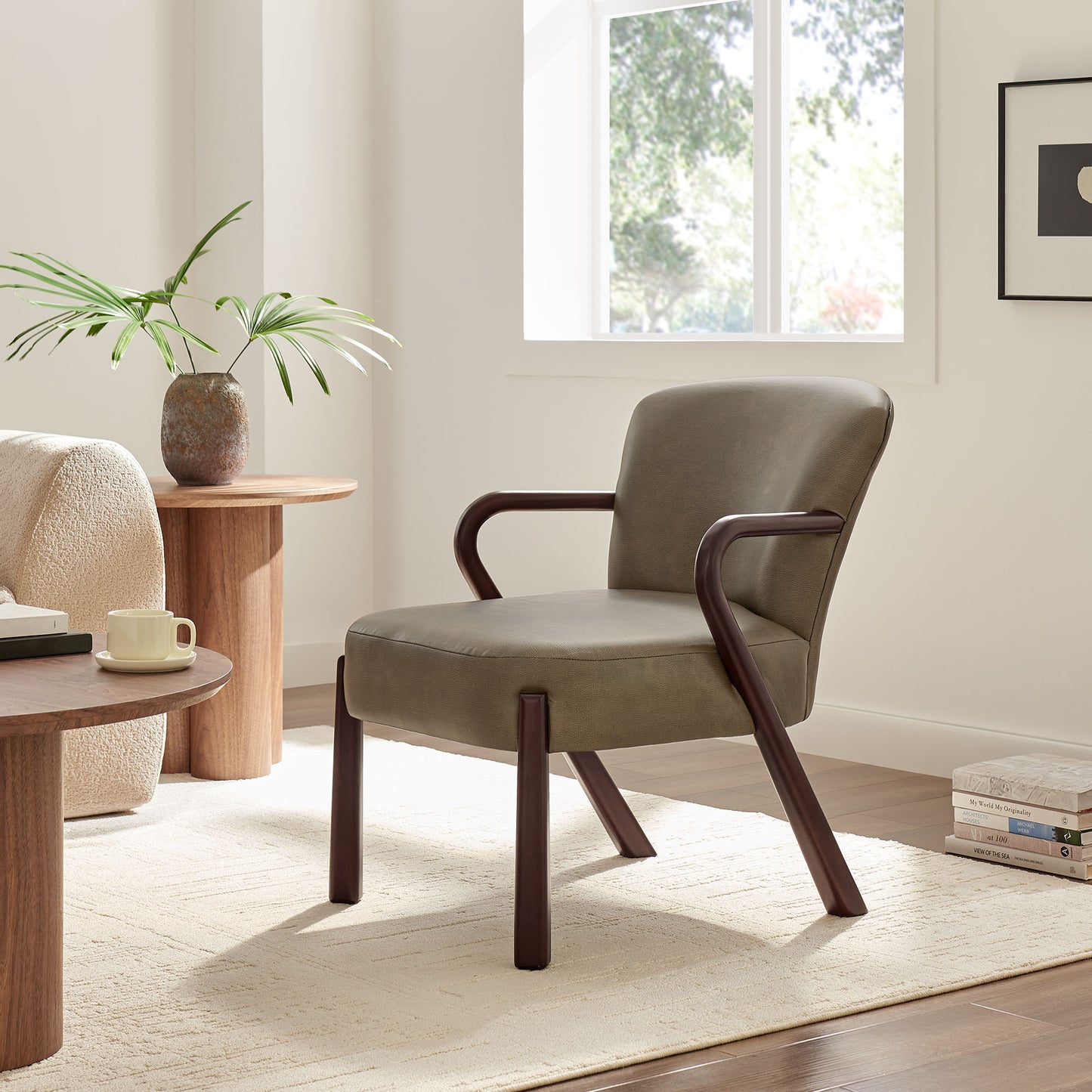 Arden Faux Leather Upholstered Accent Armchair by Modway