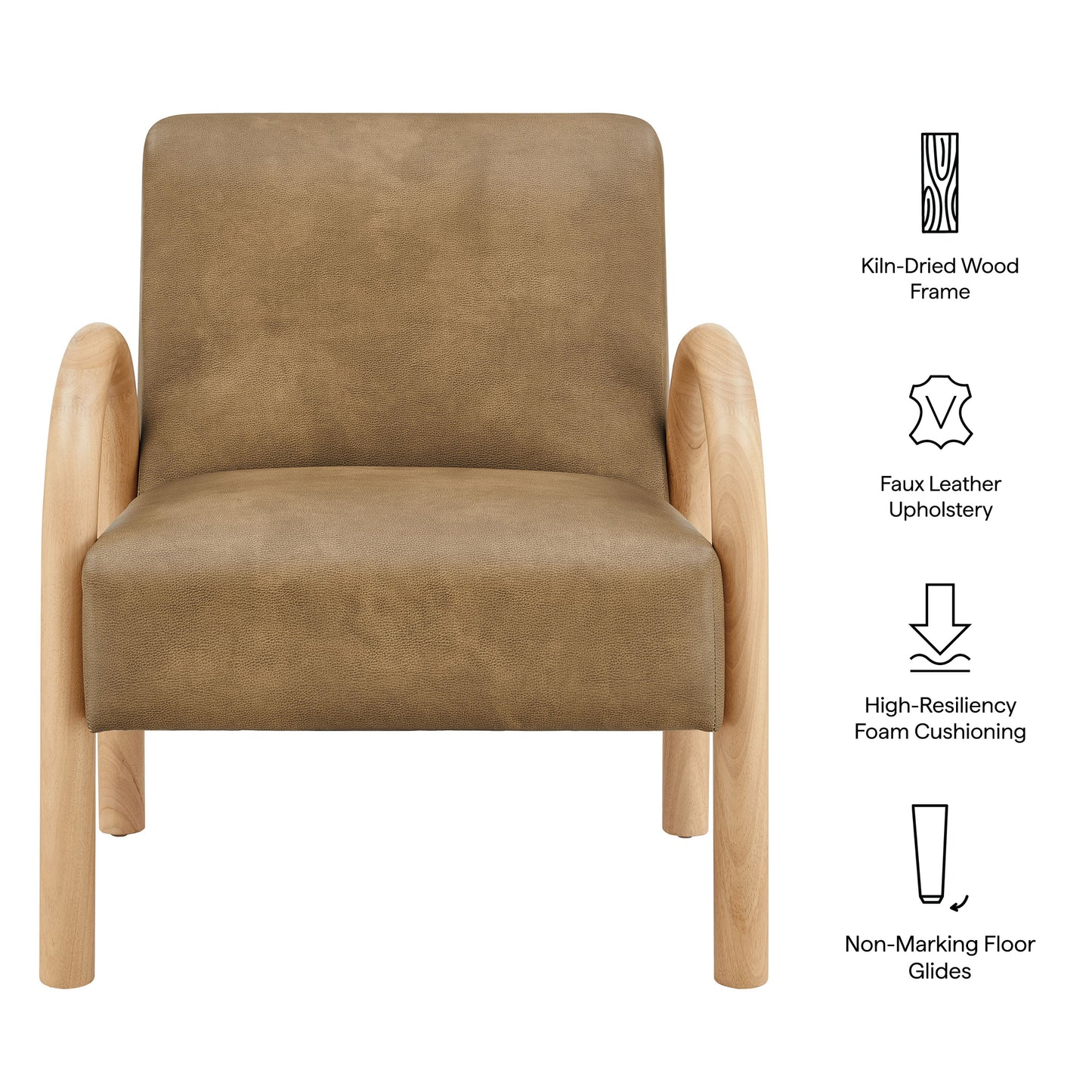 Lunet Faux Leather Upholstered Accent Chair by Modway