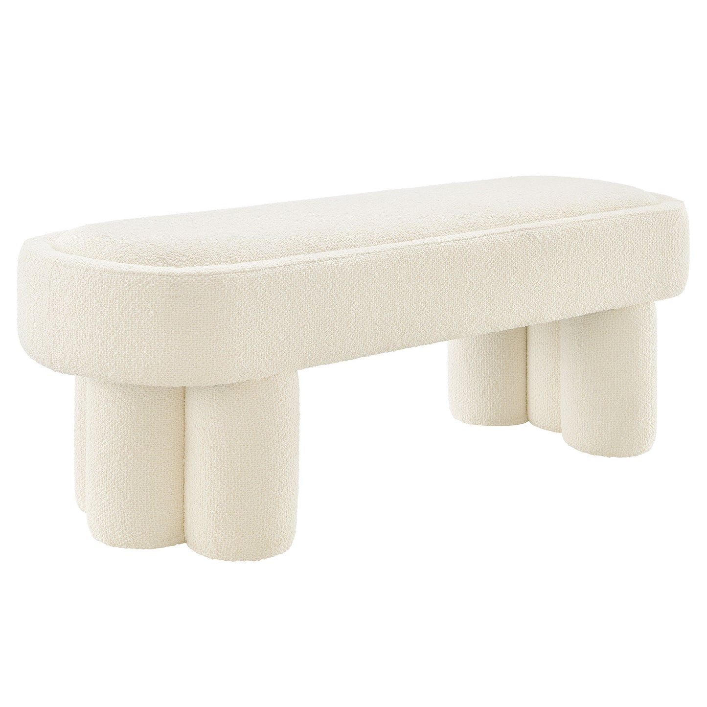 Mossi 52-Inch Oval Boucle Fabric Bench by Modway
