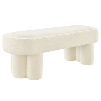 Mossi 52-Inch Oval Boucle Fabric Bench by Modway