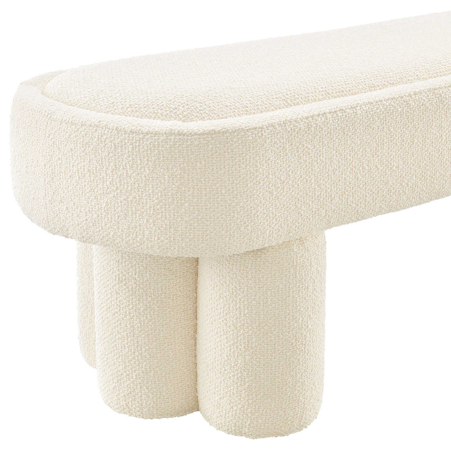 Mossi 52-Inch Oval Boucle Fabric Bench by Modway