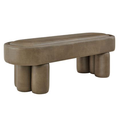 Mossi 52-Inch Oval Vegan Leather Bench by Modway
