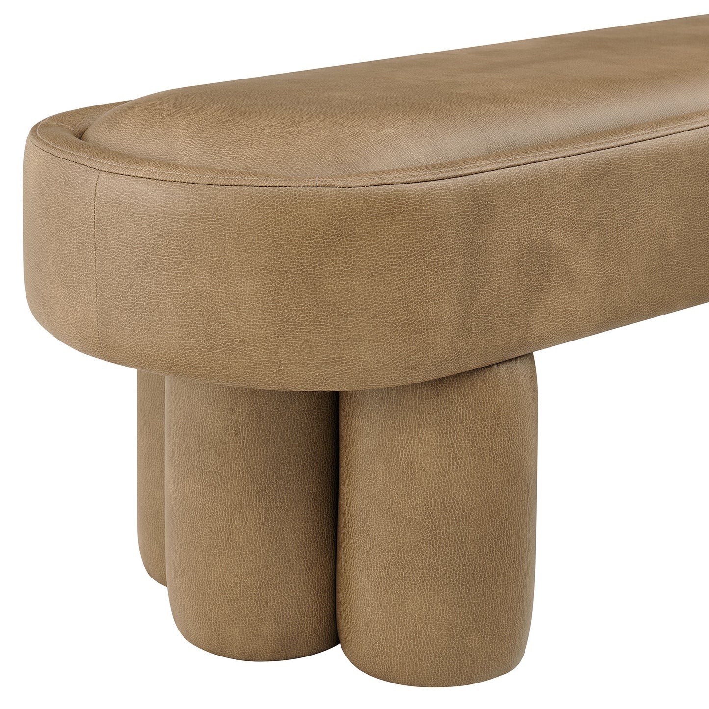 Mossi 52-Inch Oval Vegan Leather Bench by Modway