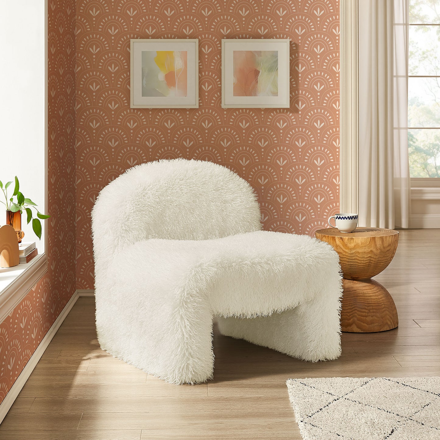 Mina Faux Fur Accent Chair by Modway