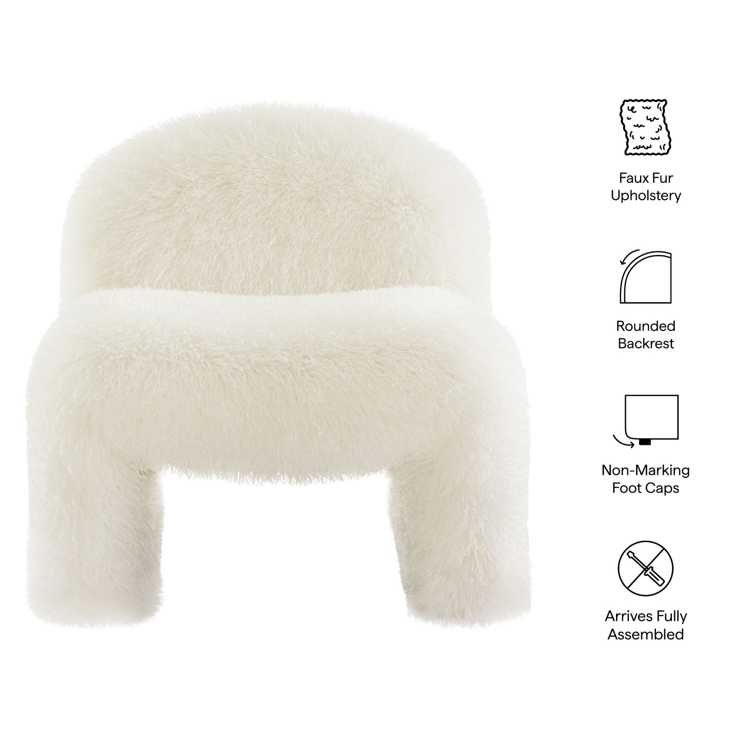 Mina Faux Fur Accent Chair by Modway