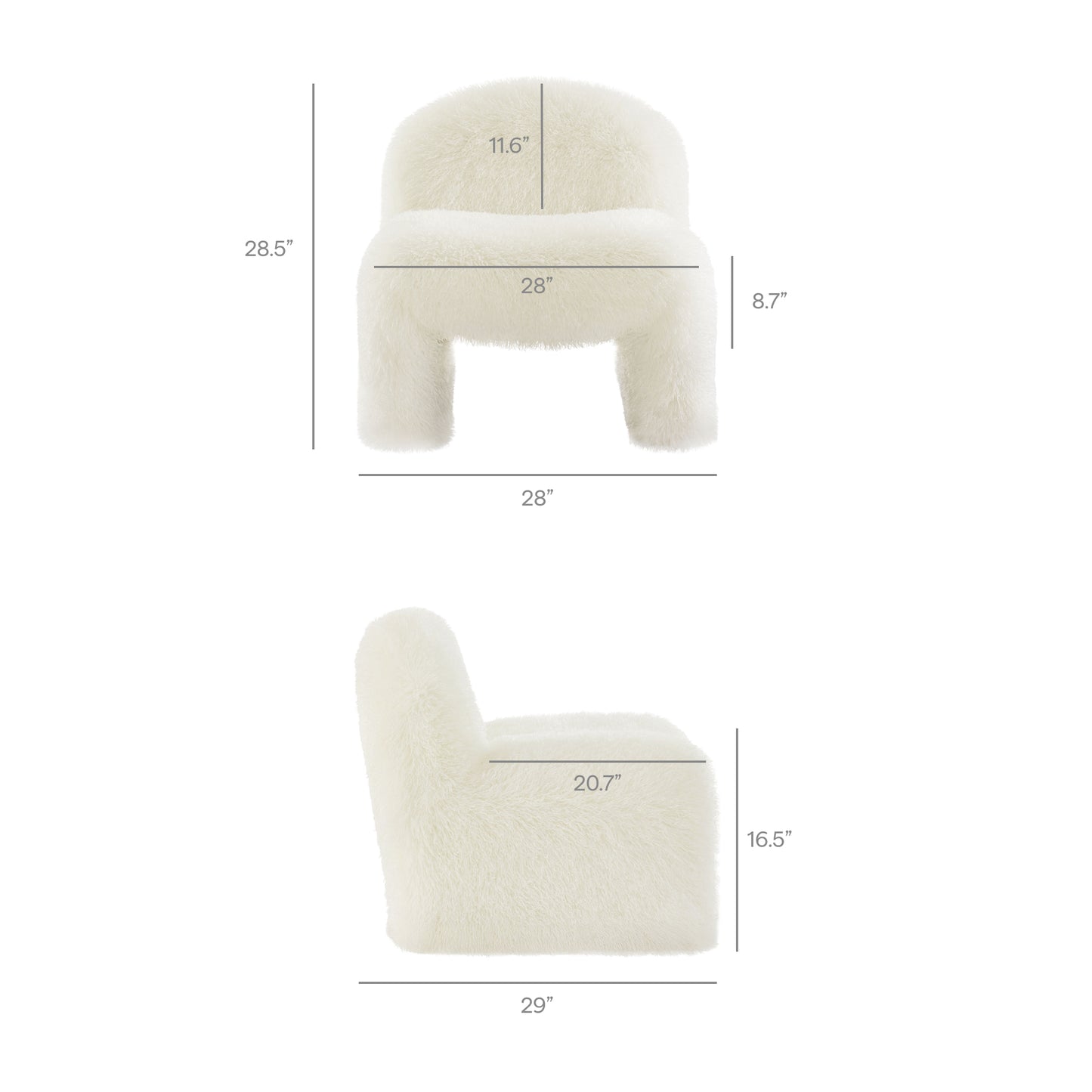 Mina Faux Fur Accent Chair by Modway