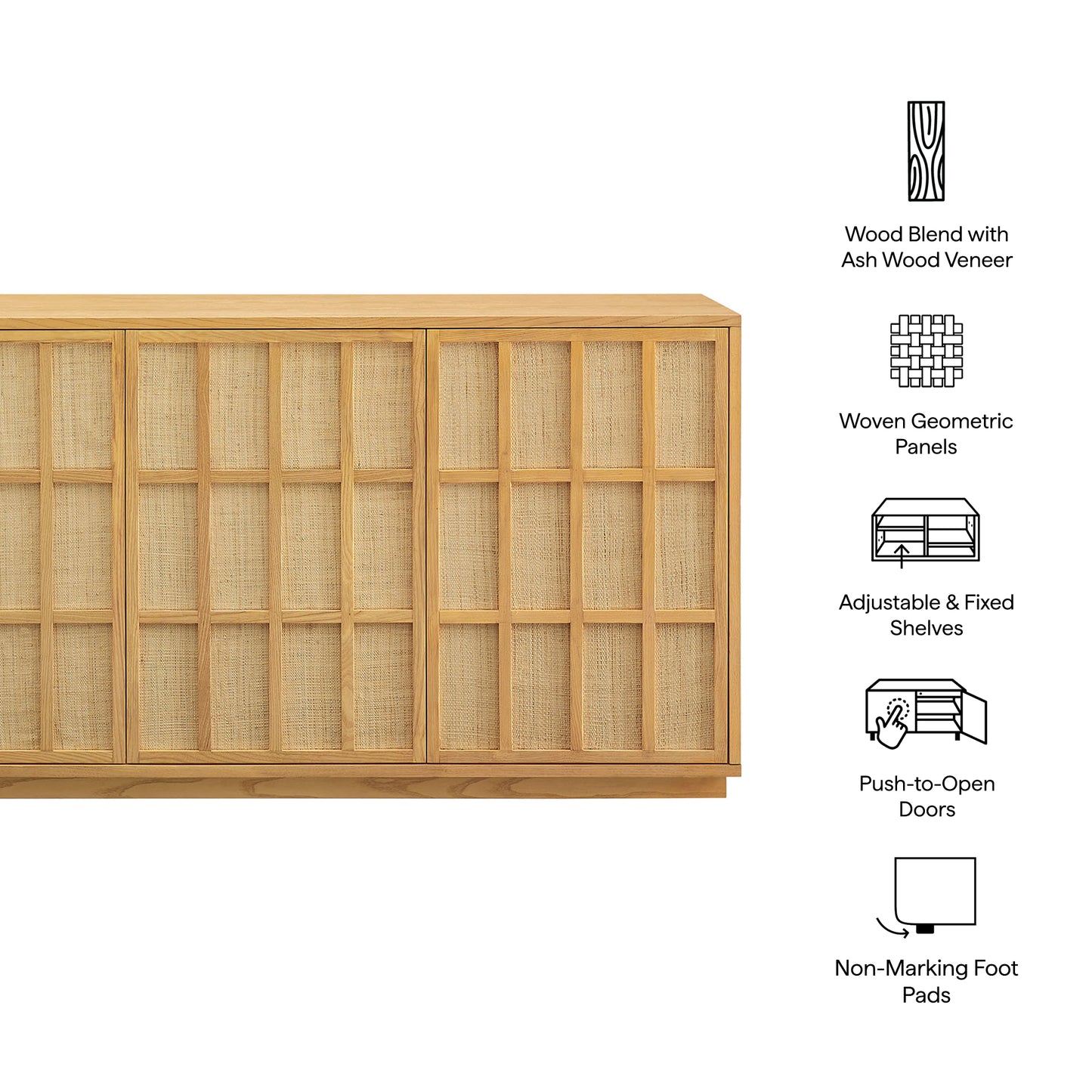 Aiko 76 Inch Japandi Sideboard by Modway