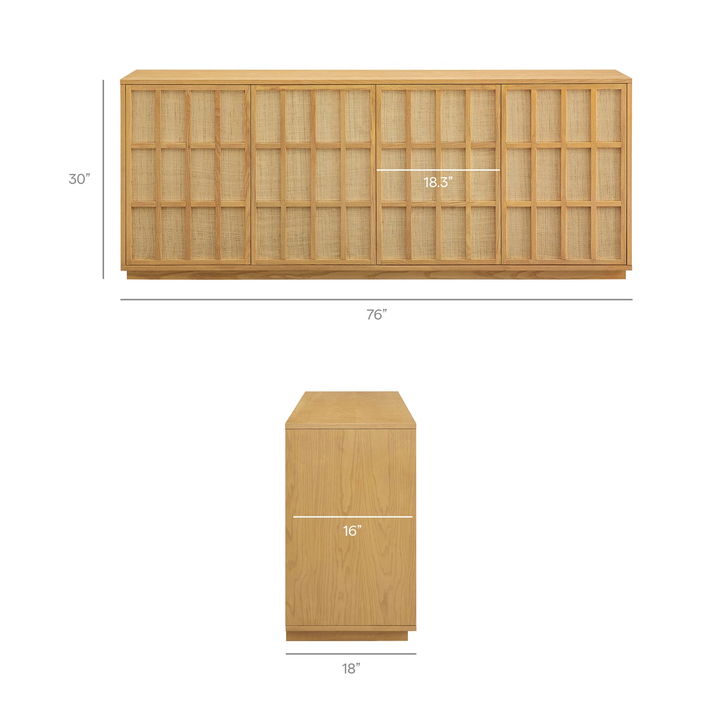 Aiko 76 Inch Japandi Sideboard by Modway