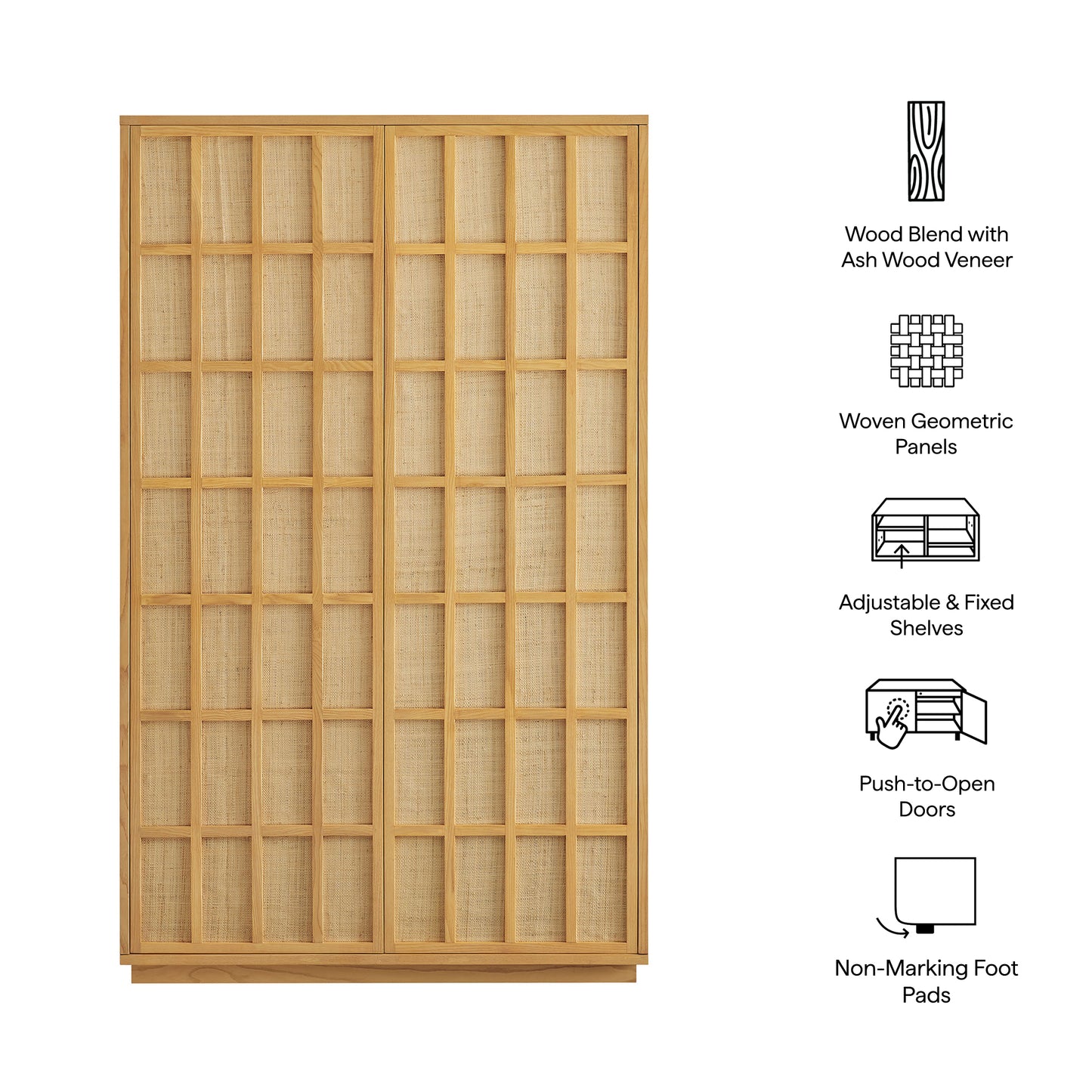 Aiko 64 Inch Tall Japandi Storage Cabinet by Modway