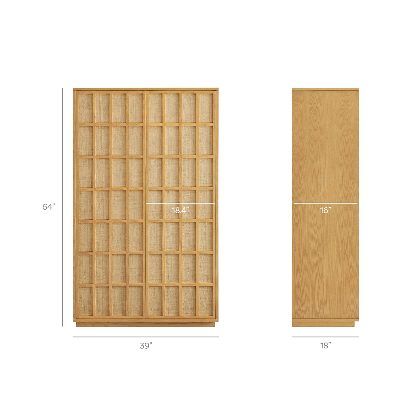 Aiko 64 Inch Tall Japandi Storage Cabinet by Modway