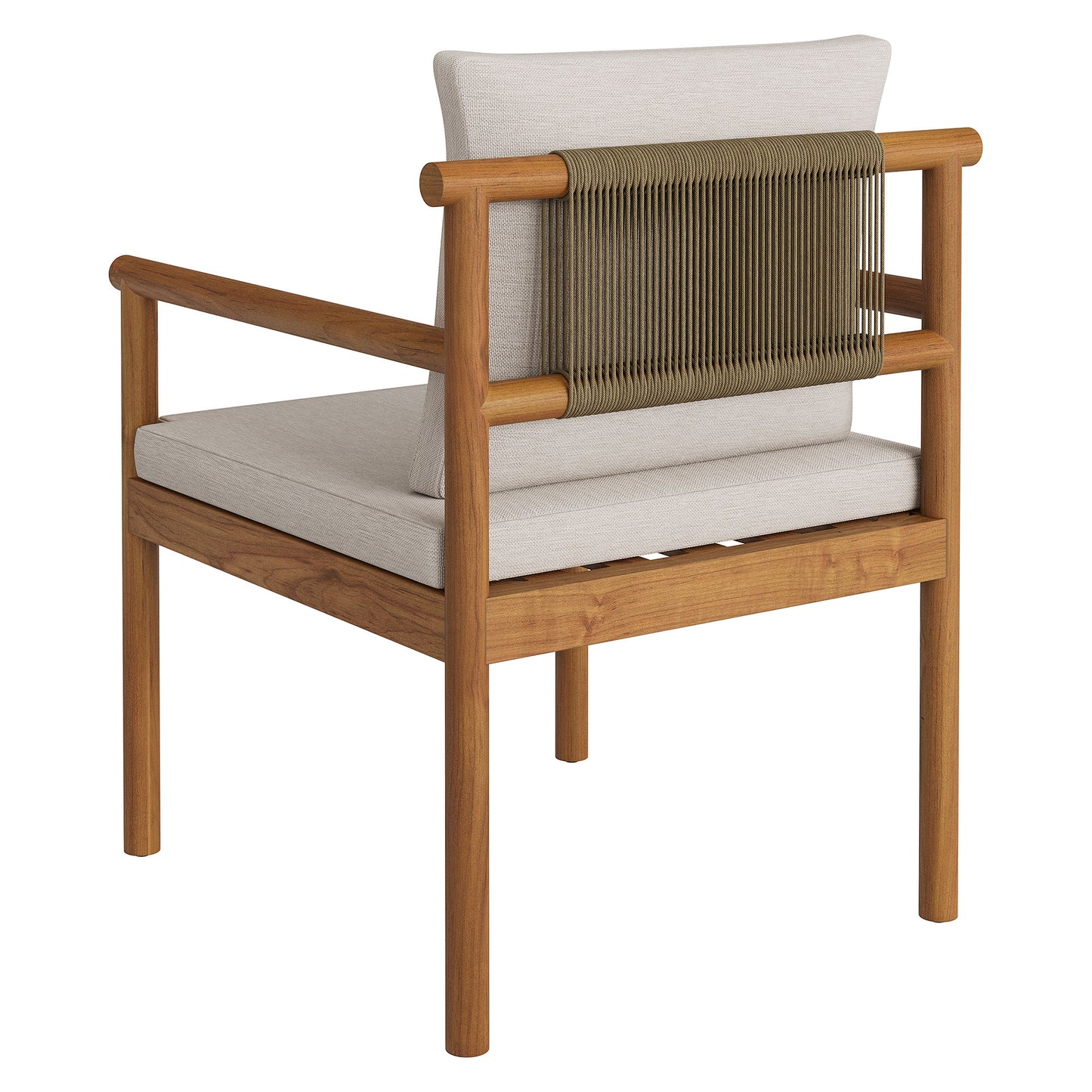 Eleni Outdoor Patio Teak Wood Rope Dining Chair by Modway