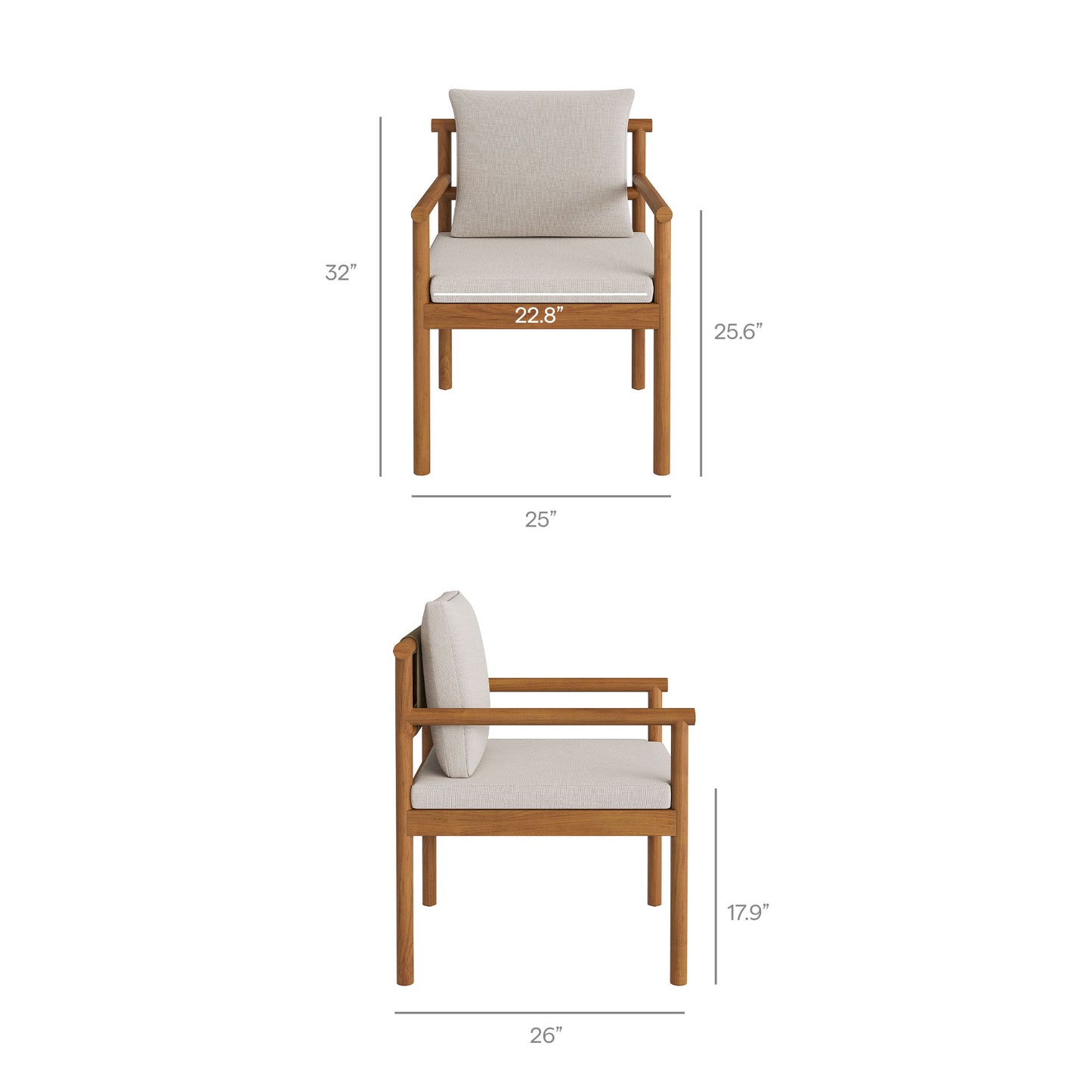 Eleni Outdoor Patio Teak Wood Rope Dining Chair by Modway