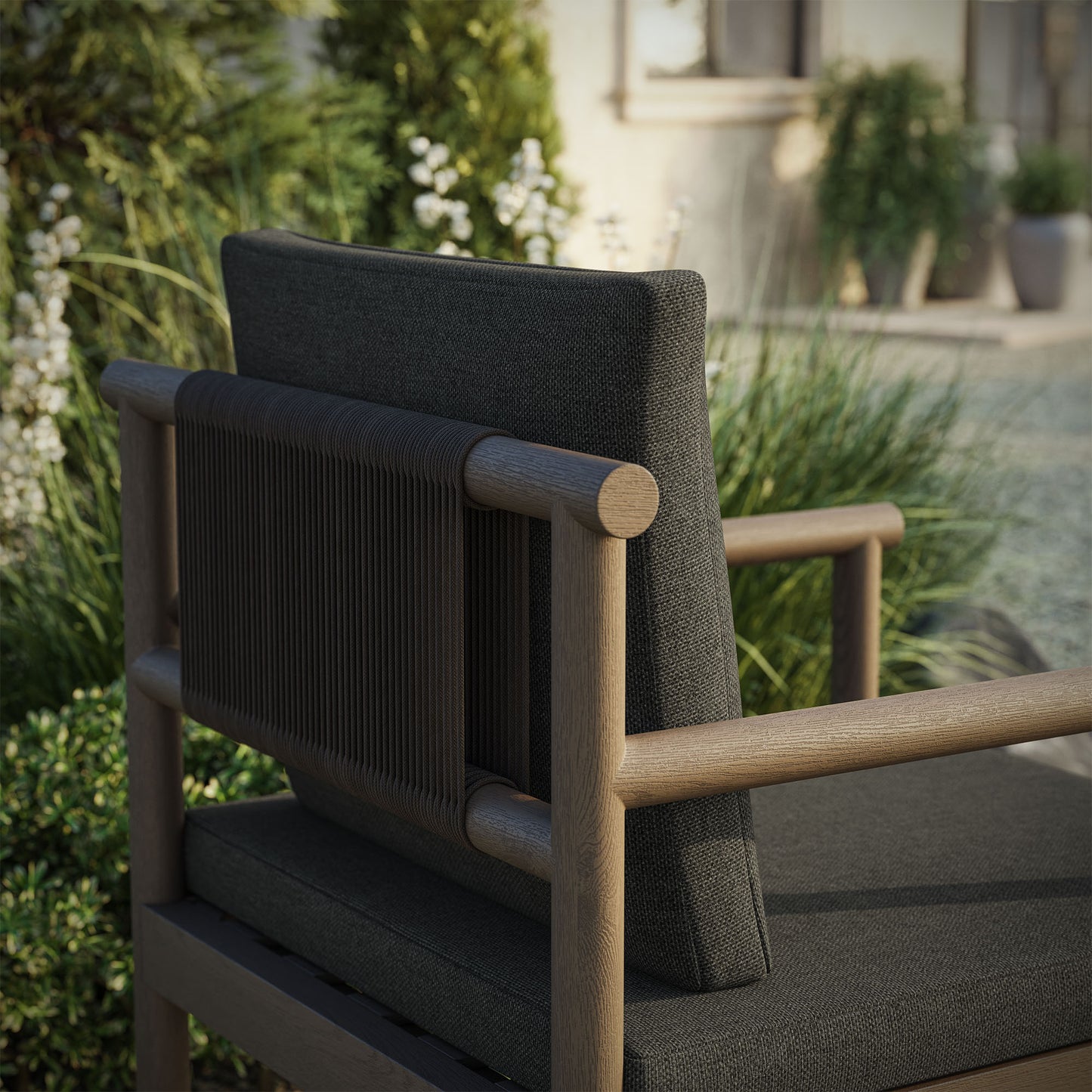 Eleni Outdoor Patio Teak Wood Rope Dining Chair by Modway