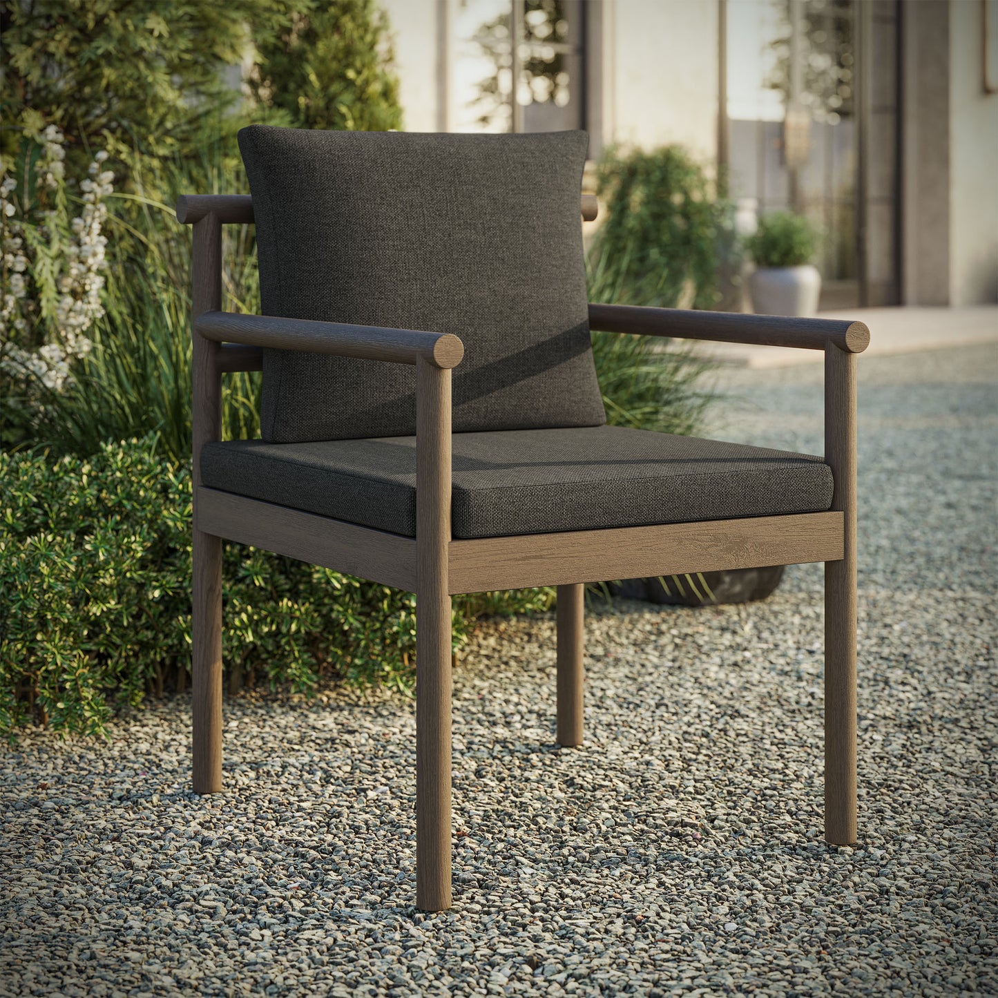 Eleni Outdoor Patio Teak Wood Rope Dining Chair by Modway