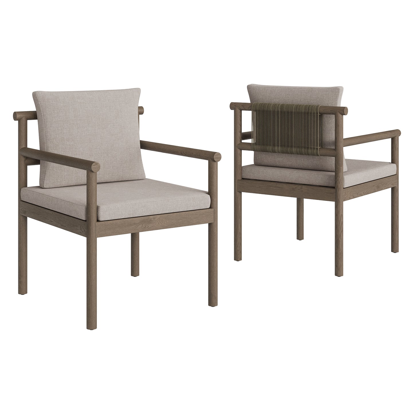 Eleni Outdoor Patio Teak Wood Rope Dining Chair by Modway