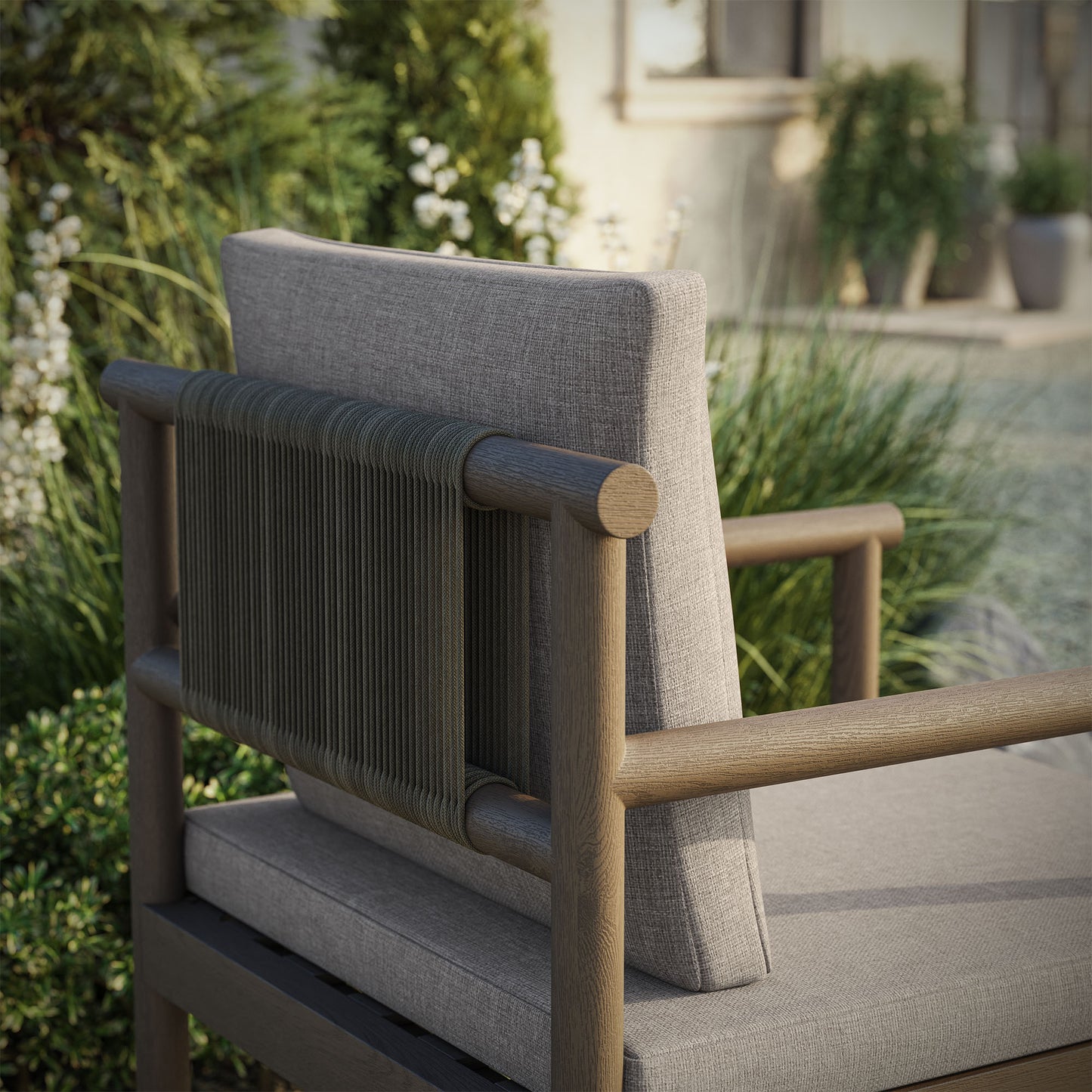Eleni Outdoor Patio Teak Wood Rope Dining Chair by Modway