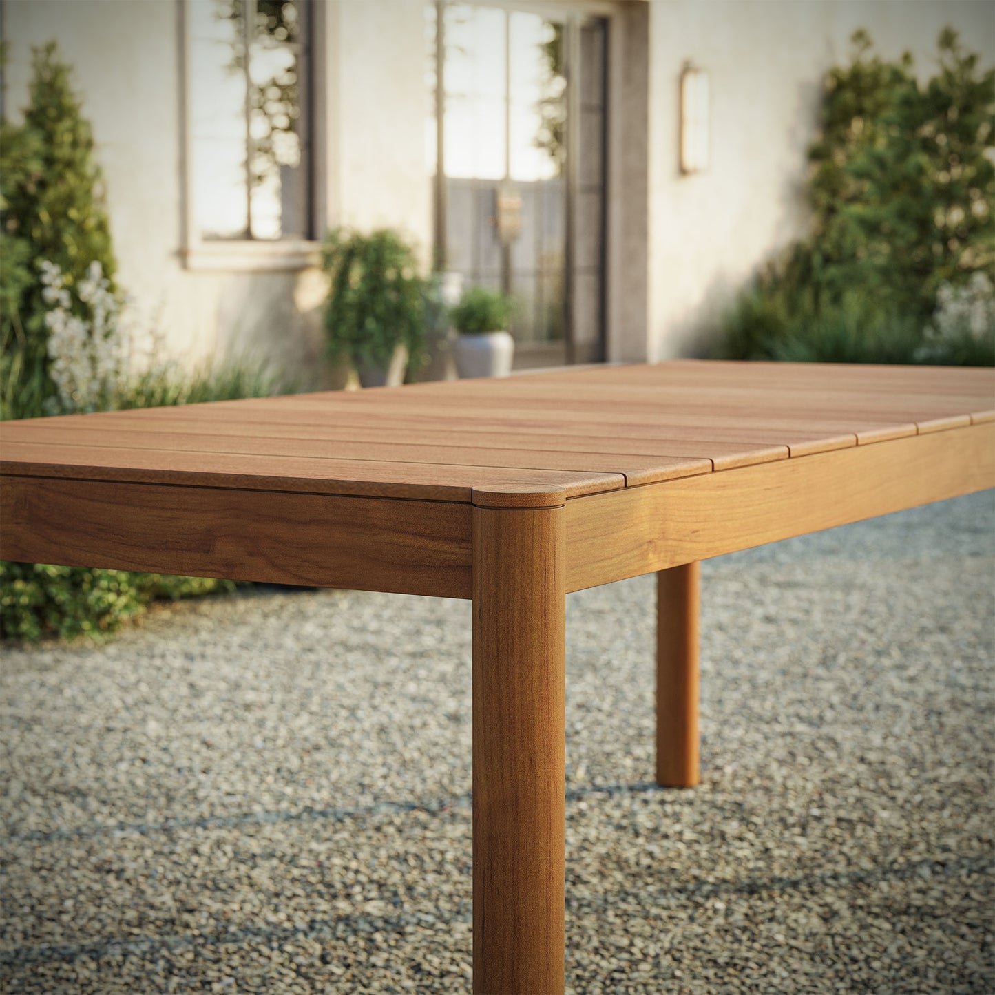 Eleni 89-Inch Outdoor Patio Teak Wood Dining Table by Modway