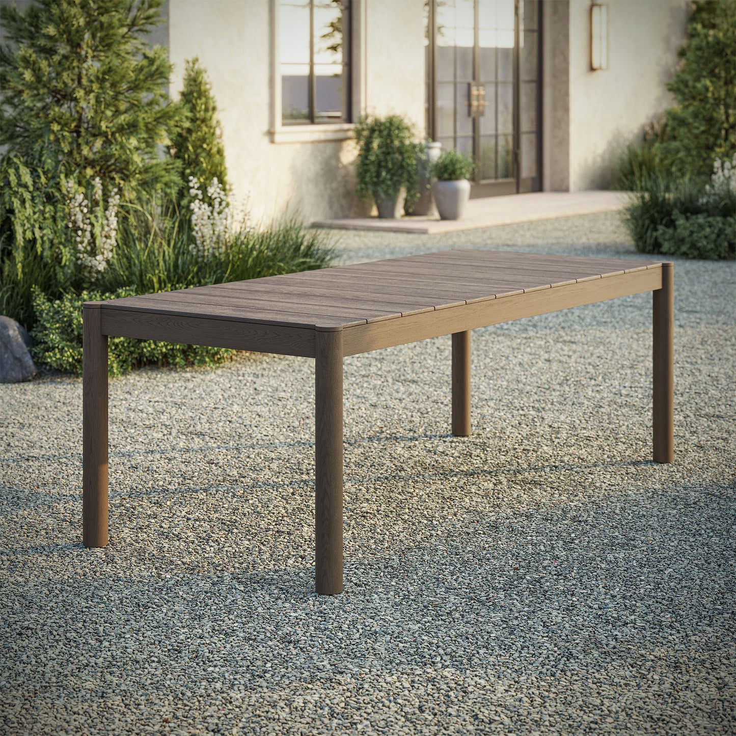 Eleni 89-Inch Outdoor Patio Teak Wood Dining Table by Modway