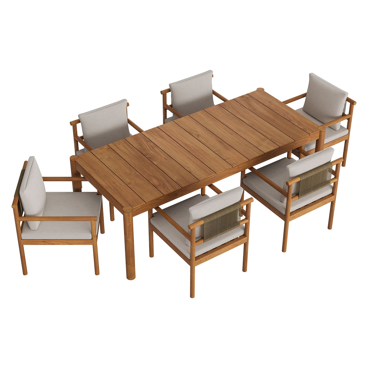 Eleni 7 Piece Outdoor Patio Teak Wood Dining Set by Modway