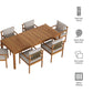 Eleni 7 Piece Outdoor Patio Teak Wood Dining Set by Modway