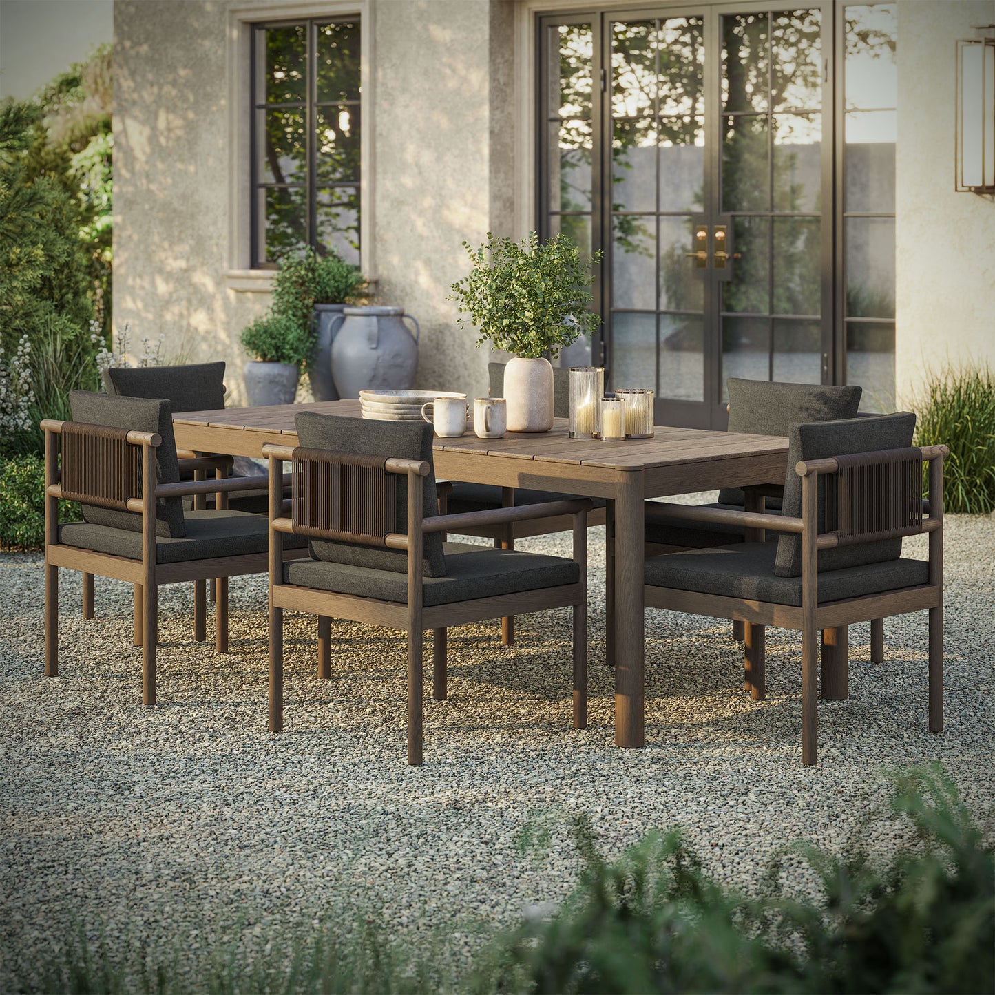 Eleni 7 Piece Outdoor Patio Teak Wood Dining Set by Modway