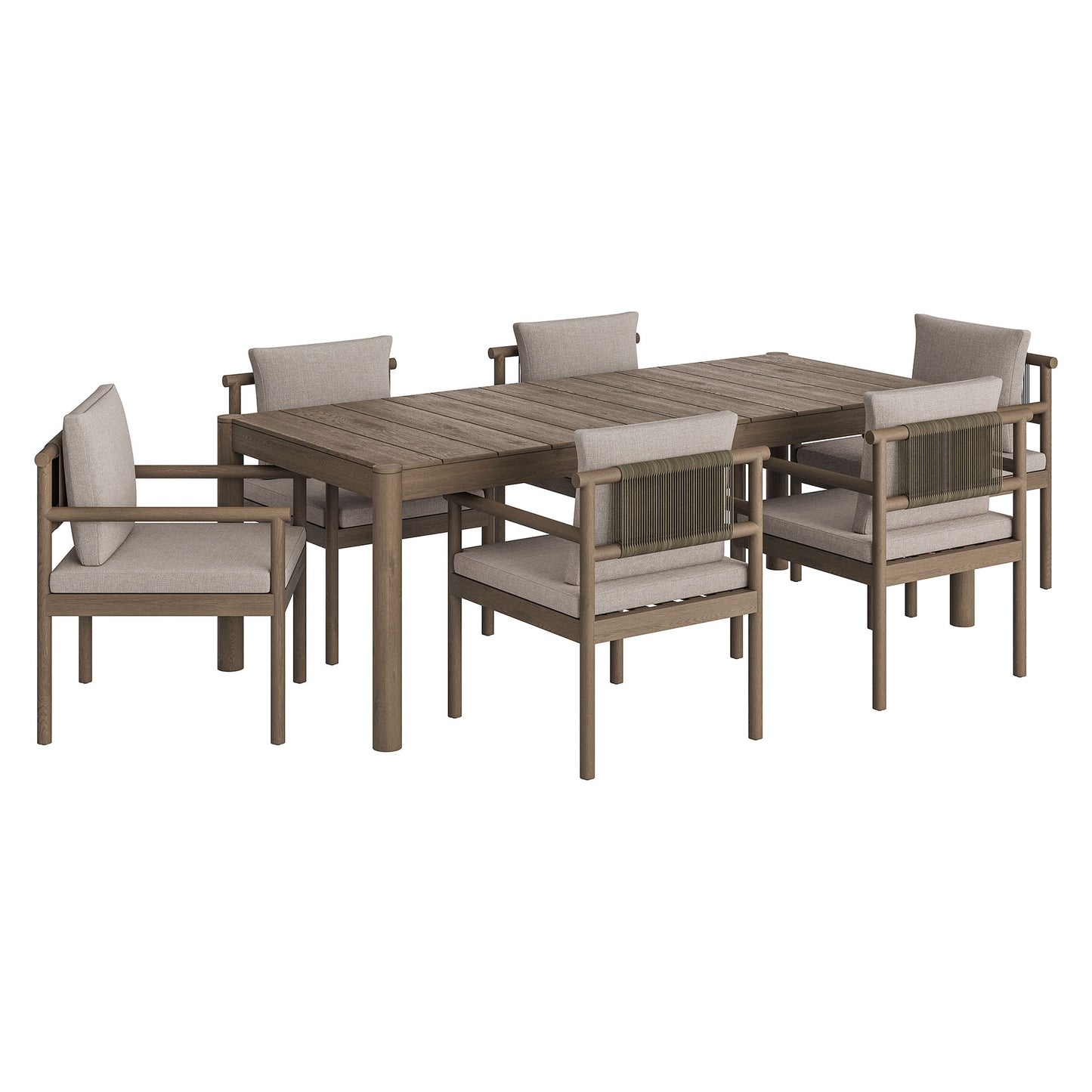 Eleni 7 Piece Outdoor Patio Teak Wood Dining Set by Modway