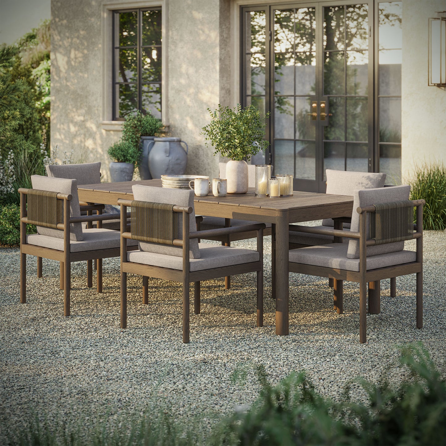 Eleni 7 Piece Outdoor Patio Teak Wood Dining Set by Modway