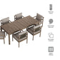Eleni 7 Piece Outdoor Patio Teak Wood Dining Set by Modway