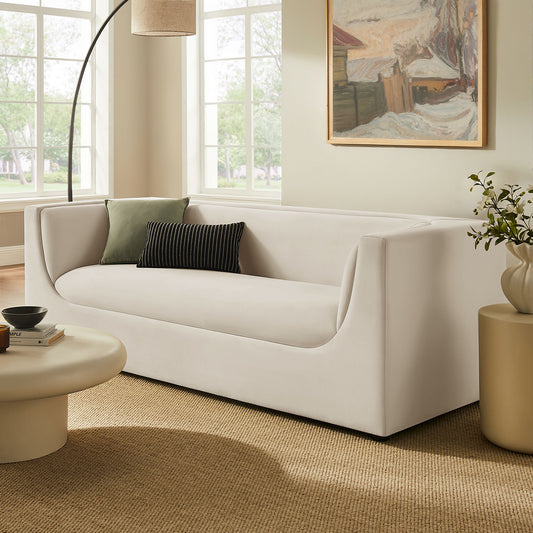 Hilda 86" Curved Back Performance Velvet Sofa by Modway