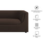 Hilda 86" Curved Back Performance Velvet Sofa by Modway