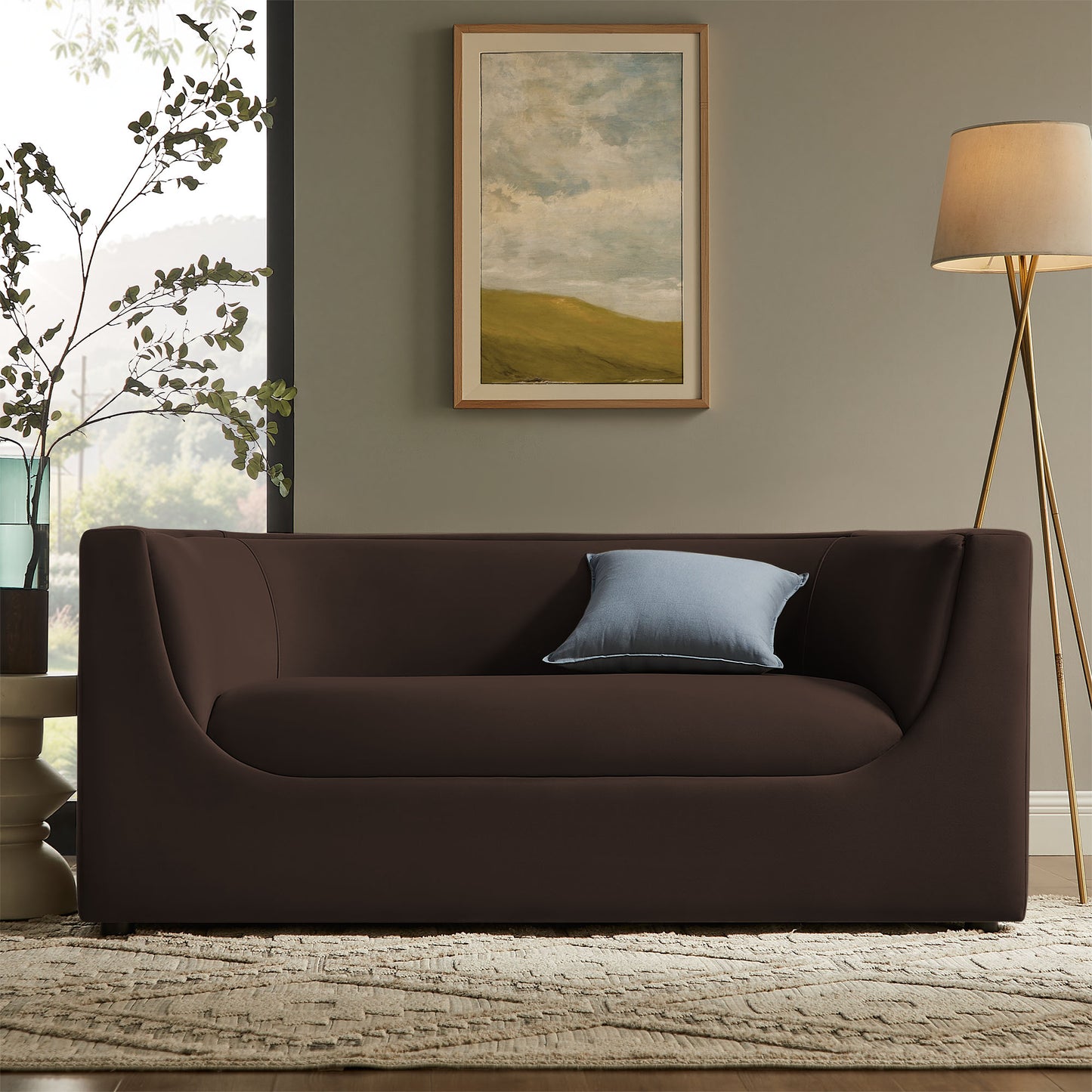 Hilda 67" Curved Back Performance Velvet Loveseat by Modway