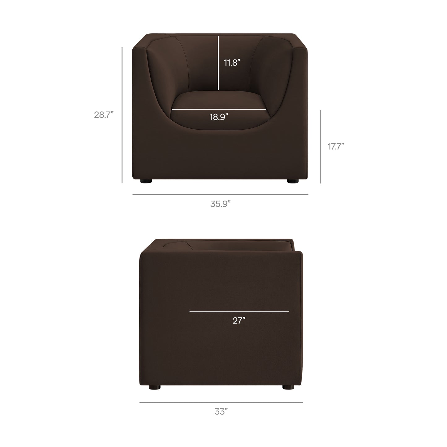 Hilda Curved Back Performance Velvet Armchair by Modway