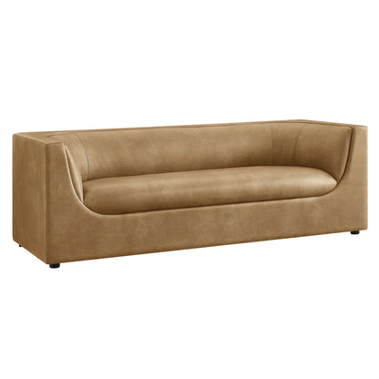 Hilda 86" Curved Back Vegan Leather Sofa by Modway