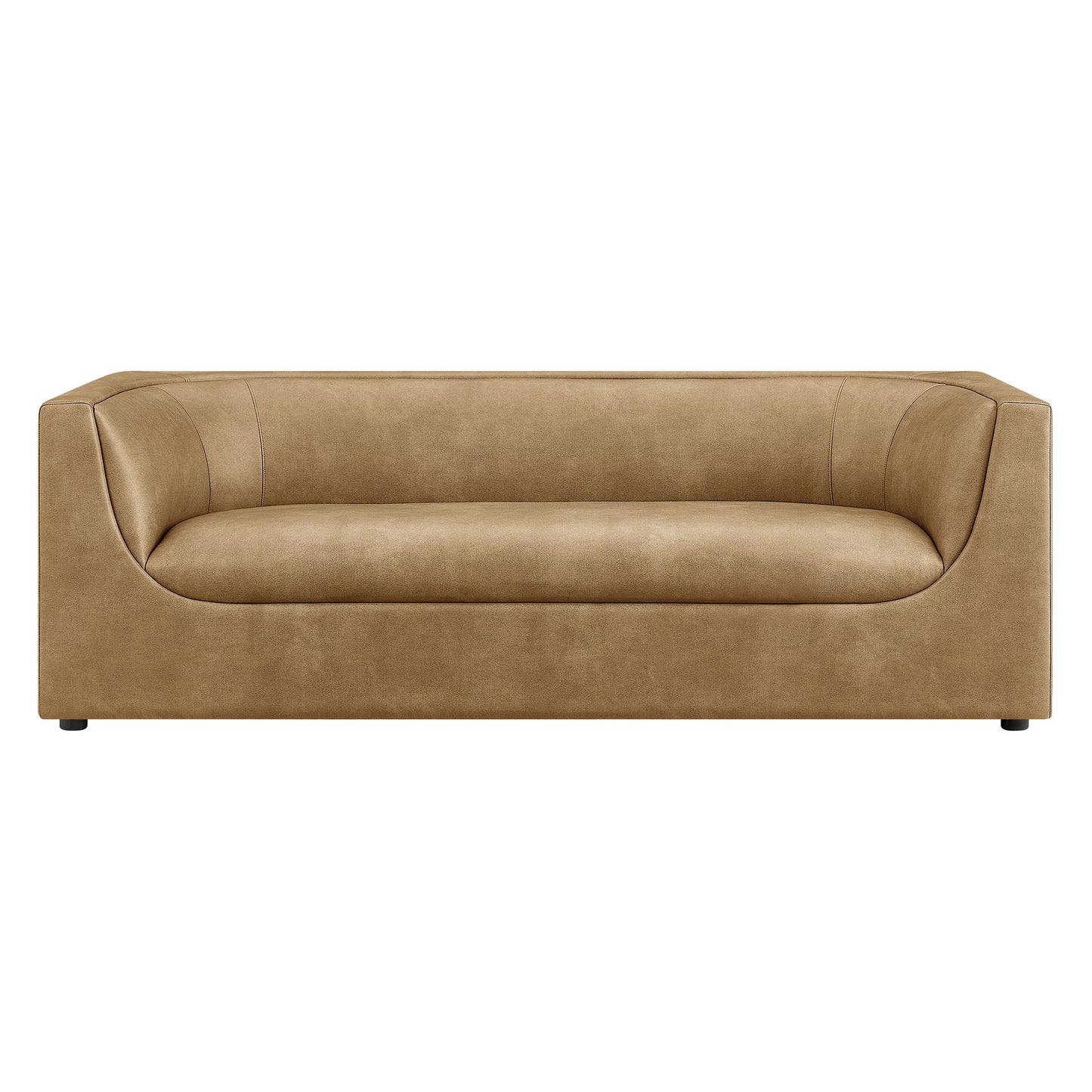Hilda 86" Curved Back Vegan Leather Sofa by Modway
