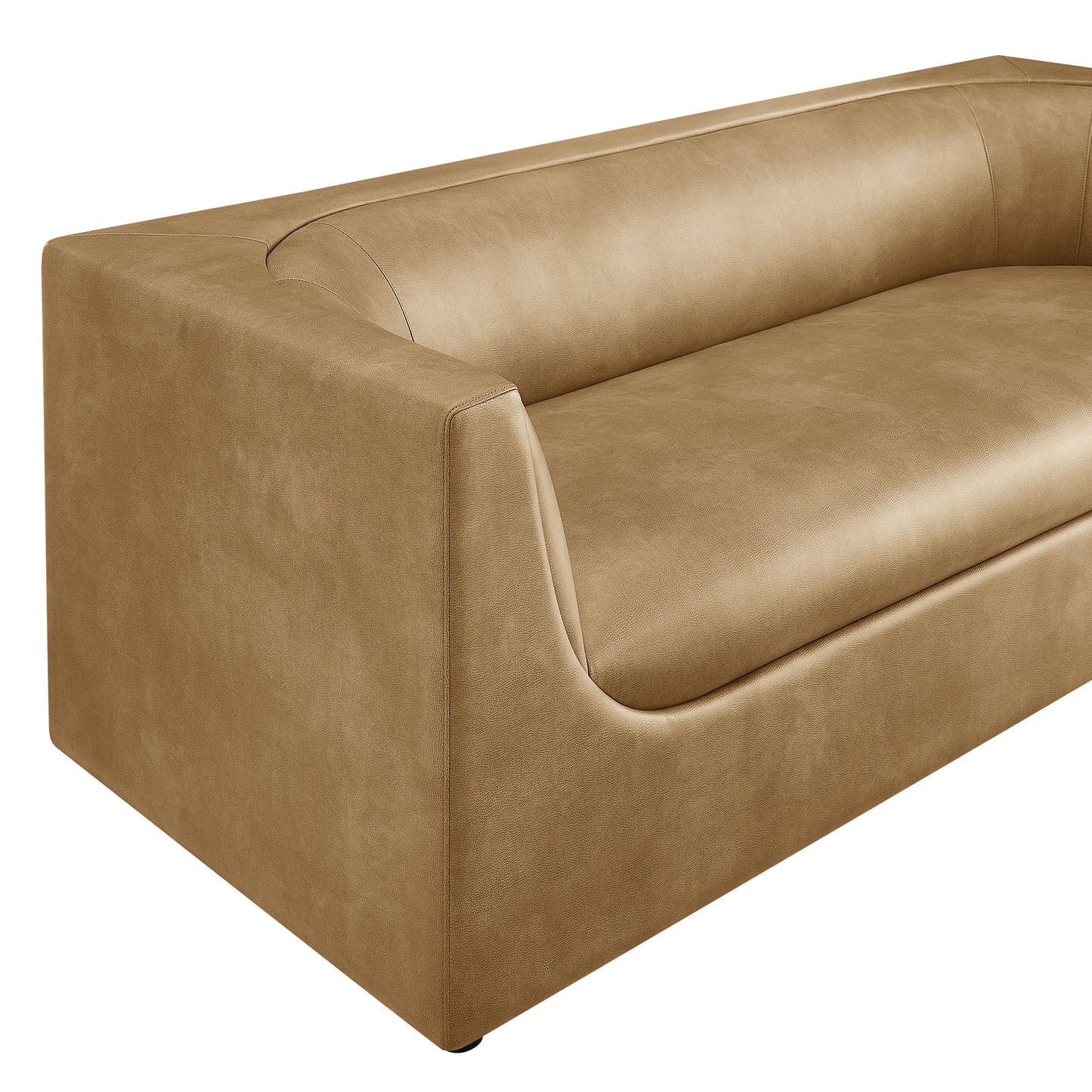 Hilda 86" Curved Back Vegan Leather Sofa by Modway
