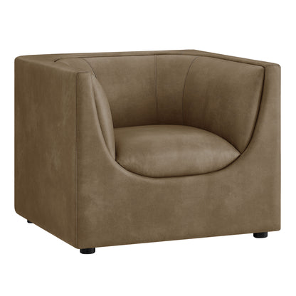 Hilda Curved Back Vegan Leather Armchair by Modway