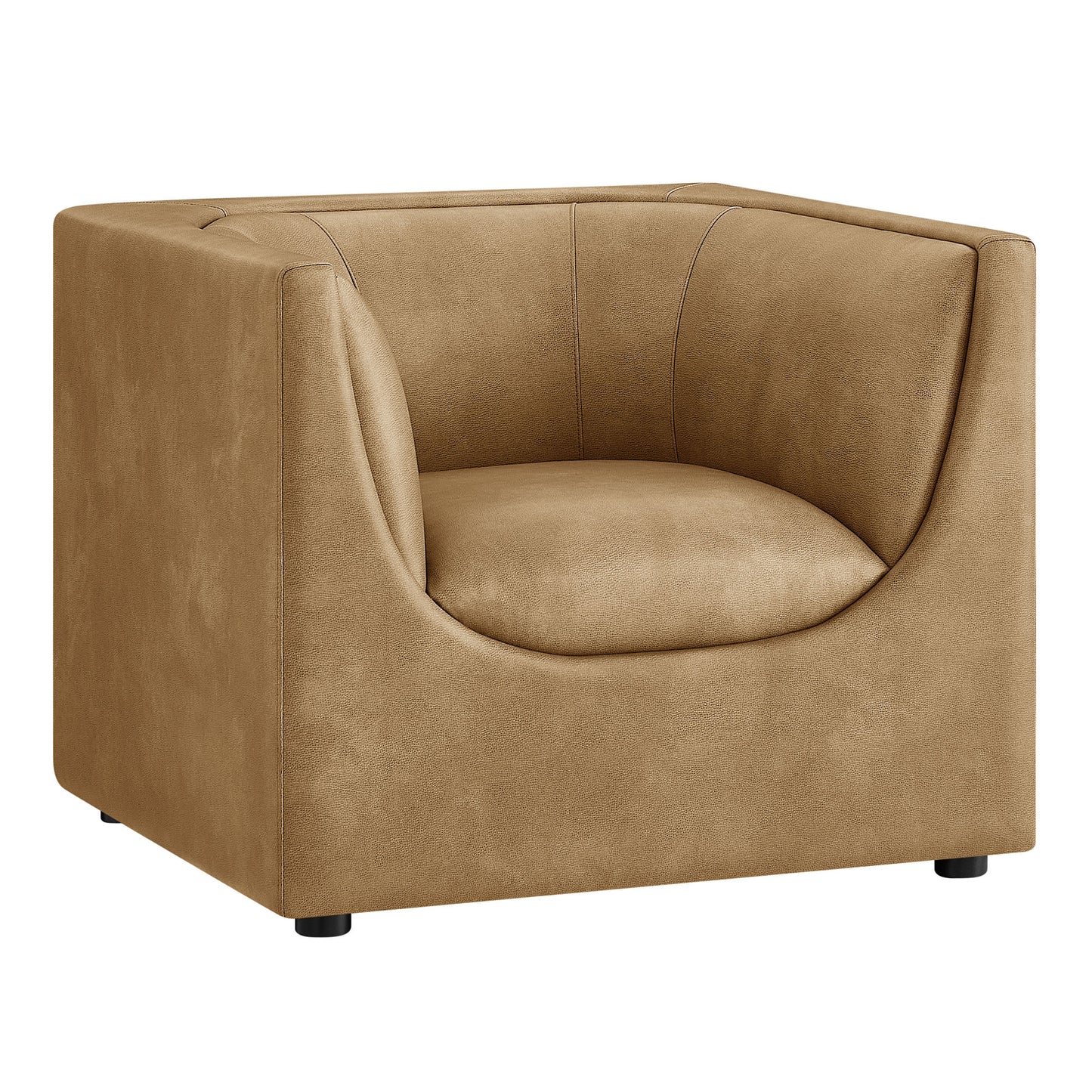 Hilda Curved Back Vegan Leather Armchair by Modway