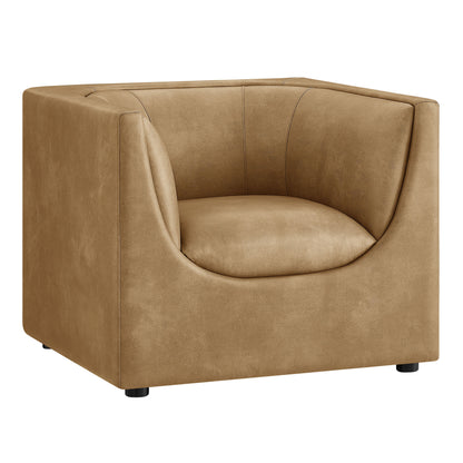 Hilda Curved Back Vegan Leather Armchair by Modway