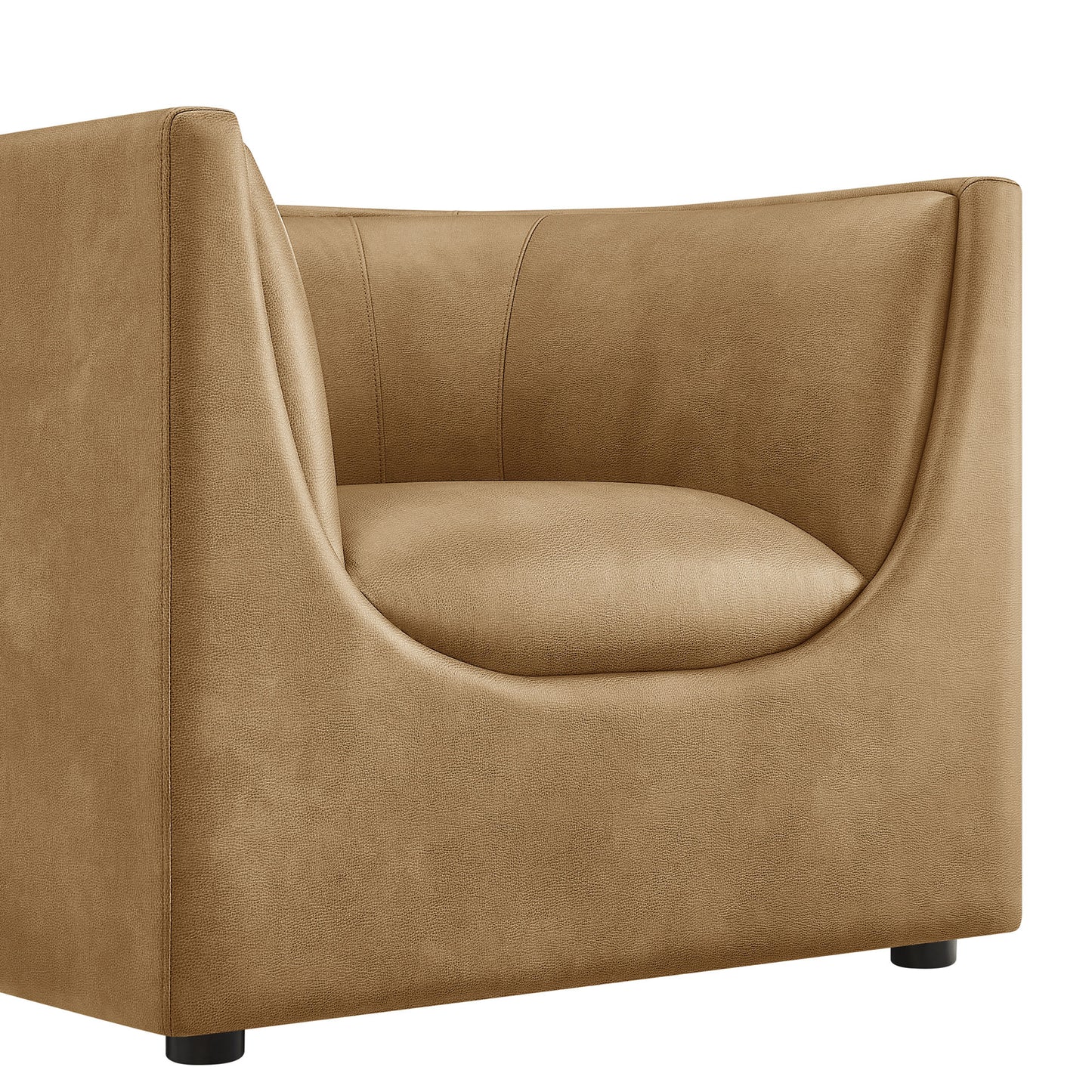Hilda Curved Back Vegan Leather Armchair by Modway